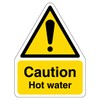 V Safety Shaped Safety Sign - Caution Hot Water -