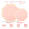LIYH 100 Pcs Pink Scalloped Plastic Plates with Gold Edge