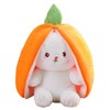 Strawberry & Carrot Design Plush Toy, 1 Count Cute Rabbit
