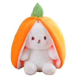 Strawberry & Carrot Design Plush Toy, 1 Count Cute Rabbit Plush Toy, Soft & Comfy Plush Toy for Kids & Adults, Birthday Gift, Stuffed Animals:_Orange_1 count