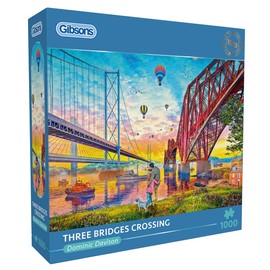 Gibsons Three Bridges Crossing 1000 Piece Jigsaw Puzzle Beautiful Colourful Scotland Sustainable Jigsaw Puzzle for Adults | Premium 100% Recycled Board | Great Gift | Gibsons Games