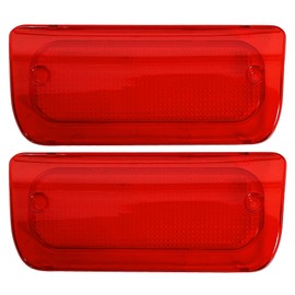 ECOTRIC 2PCS New Red Third Brake Light Lens Cover Compatible With 1994-2004 Chevy S10 GMC Sonoma High Mount Stop Lamp (for Extended Cab only) Replace for 16520288, 923-287
