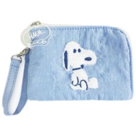 Marimo Craft SPCQ-454 Snoopy Plush Series Daily Pass Case, Plush, Blue, Approx. W 4.9 x H 3.1 x D 0.6 inches (125 x 80 x 15 mm)