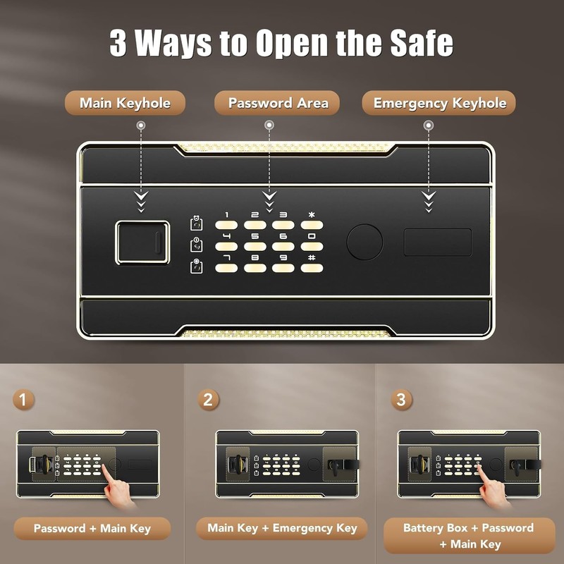 ADIMO Home Safe Box, 1.2 Cubic Feet Security Safe with