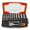 JEUCLEL 37PCS 1/4" Drive Mini Ratchet Set with bits, Torx,