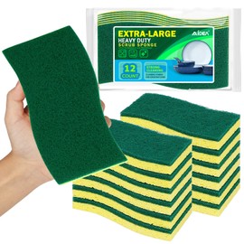 AIDEA XL Scrub Sponges Kitchen 12Count, Heavy Duty Sponges for Dishes