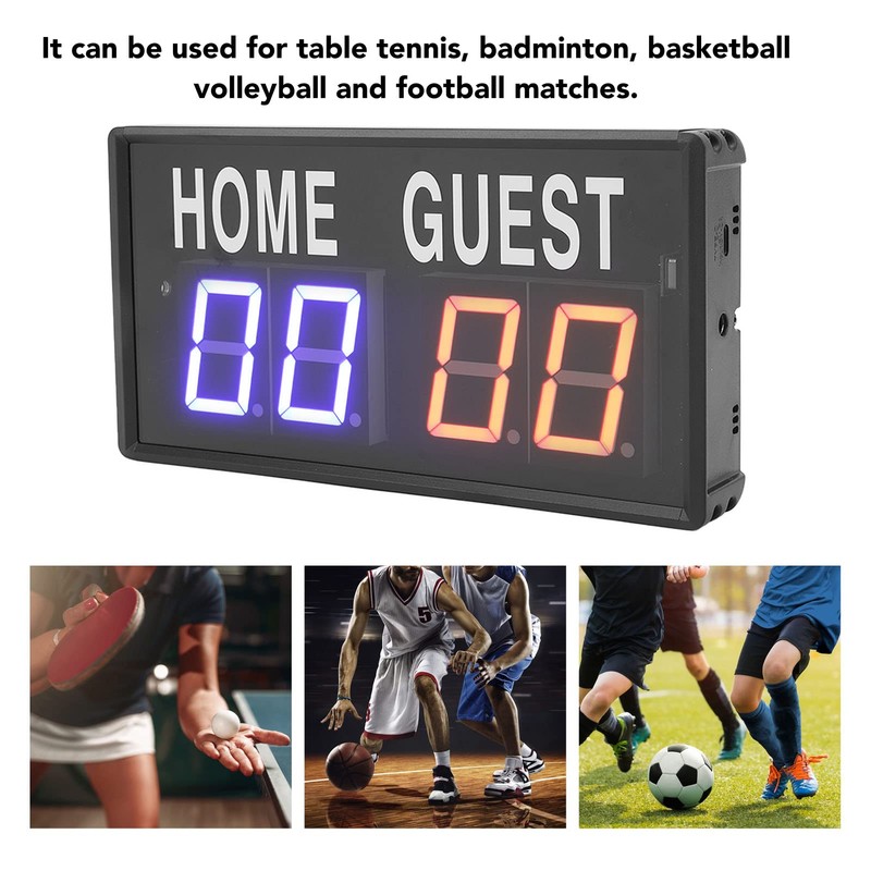 Bewinner Electronic Scoreboard, 5 Level LED Brightness Adjustment, Score Counter,