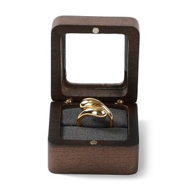 Oirlv Wooden Ring Box Elegant Ring Storage Box for Wedding Anniversary Engagement