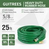 Guitrees 25FT 5/8 Heavy Duty Rubber Garden Hose - 200psi