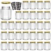 6 oz Hexagon Glass Jars with Gold Lids, 30 Pack