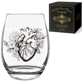 Human Heart Anatomy Wine Glass,Unique gift for Physician, Nurse, Neighbor, Coworker, Friend,Interesting Heart Painting Wine Glass