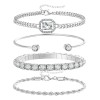 KUOAEAYE - Set 4 Pulseras Para Mujer Con Zirconias Ajustables