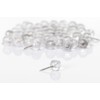 Bi-Office PI1219 Round Push Pins, Metal/Plastic, Clear