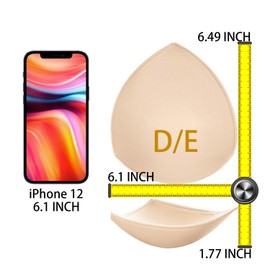 TopBine Bra Pads Inserts (3 Pairs D/E 3 Color, D/E)