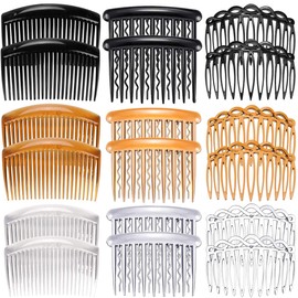 Hair Side Combs, 18PCS French Hair Combs Set for Women Girls Plastic Twist Comb with 23/17/11 Teeth for Fine Hair Hair Accessory (Multicolor)