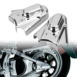 Bid4ze ABS Rear Axle Swingarm Covers Compatible With Harley Softail Heritage Springer Night Train Fatboy Standard Custom 1986-2007 Chrome