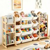 MICZG Kids Toy Storage Organizer with Bookshelf & Stuffed Animal