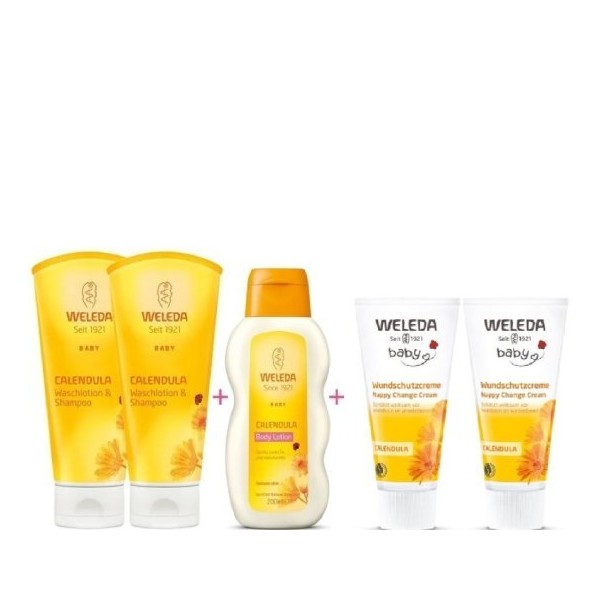 Weleda WelBox3 2x Calendula ShampooShowergel 2x200ml 2x Baby Cream 2x75ml