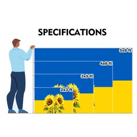 Double Sided Sunflower Ukraine Flag 3x5FT Ukrainian National Flag Support Ukraine Fade Resistant Vivid Colors Polyester with Brass Grommets For Indoor Outdoor (Sunflower, 3x5FT 3PLY)