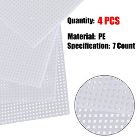 Cldamecy 4 Pieces 7 Count Clear Plastic Canvas Sheets Mesh Canvas for Craft Projects,Embroidery,Fish Tank Divider,Knit and Crochet Projects(13.2 x 10.2 Inch)