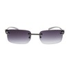 FLAWLESS EYEWEAR Rimless Sunglasses for Men & Women, Perfect Rectangle