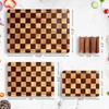Checkerboard Cutting Board 3-PC Set, Solid Wooden Chopping Board, Acacia