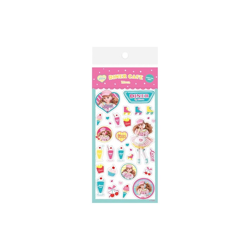 Furukawa Paperwork Licca Transparent Seal Sheet Oshigoto Licca Diner Cafe