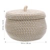 TOPBATHY Round Basket with Lid Decorative Basket Organising Basket Cotton