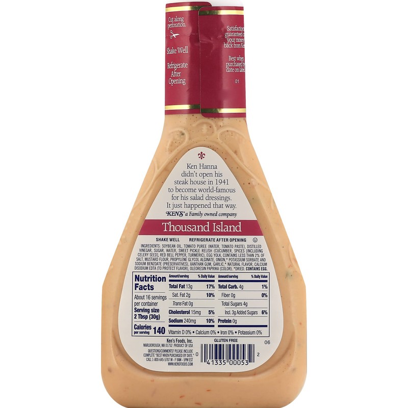 Ken's Steak House Thousand Island Dressing, 16 FL OZ (Pack
