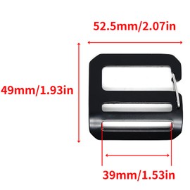 2PCS Adjustable Spring Door Push to Open G Shaped Buckle with 1.5in Inner Diameter Aluminum Alloy for Backpack Luggage Strap Webbing(1 Left + 1 Right)