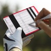 Laroal Golf Scorecard PU Leather Crocodile Pattern Golf Scorebook with
