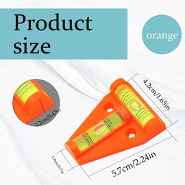 Kutyun 4Pcs T Type RV Levelers, Cross-Check Bubble Level with Screws Mounting, Exterior Leveling Stablilization Levelers, RV Parts Accessories Universal for RV Camper, Travel Trailer (Orange)