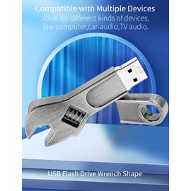 ZJR USB Flash Drive 64gb Wrench Shape Cool Memory Stick 2.0 Cute Thumb Drive Creative Jump Drives Metal Pen Drive Novelty Gift for Friend (64, GB)