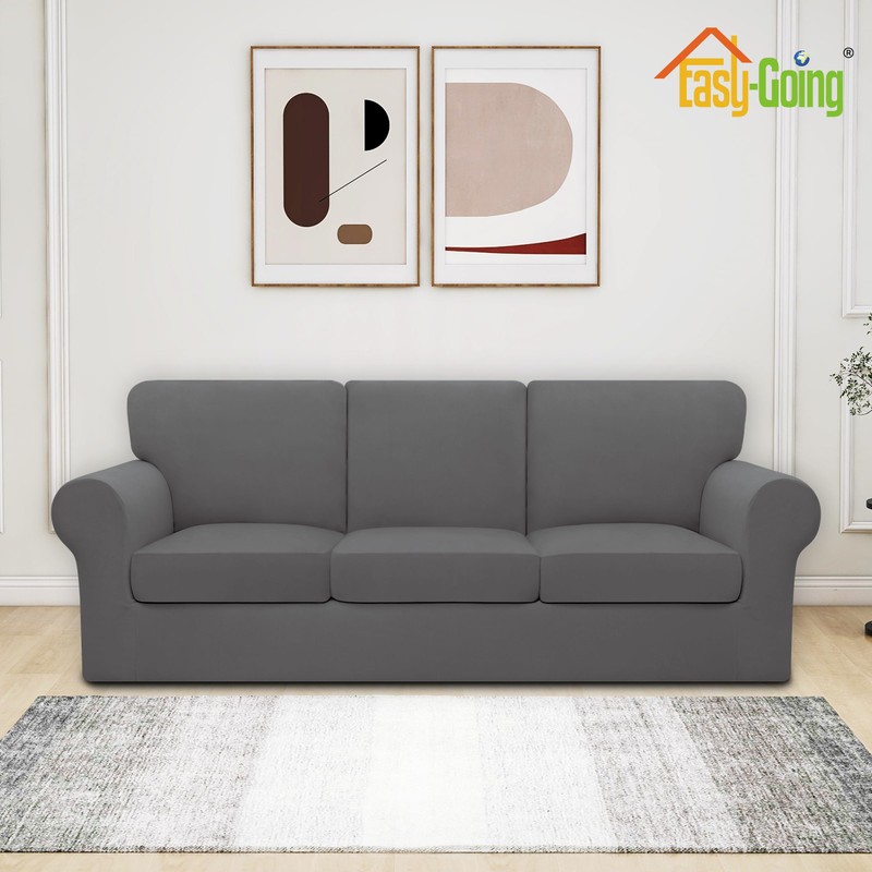 Easy-Going 7 Pieces Stretch Couch Cover Washable Sofa Cover Set