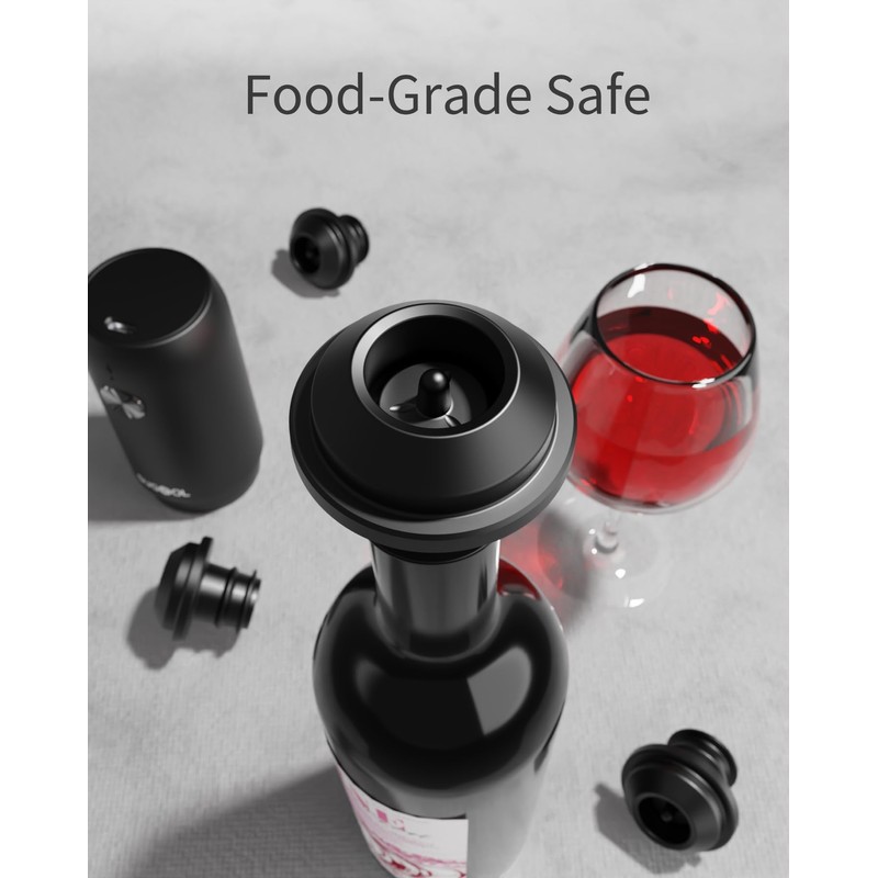 Electric Wine Saver & Preserver Pump with Vacuum Wine Bottle