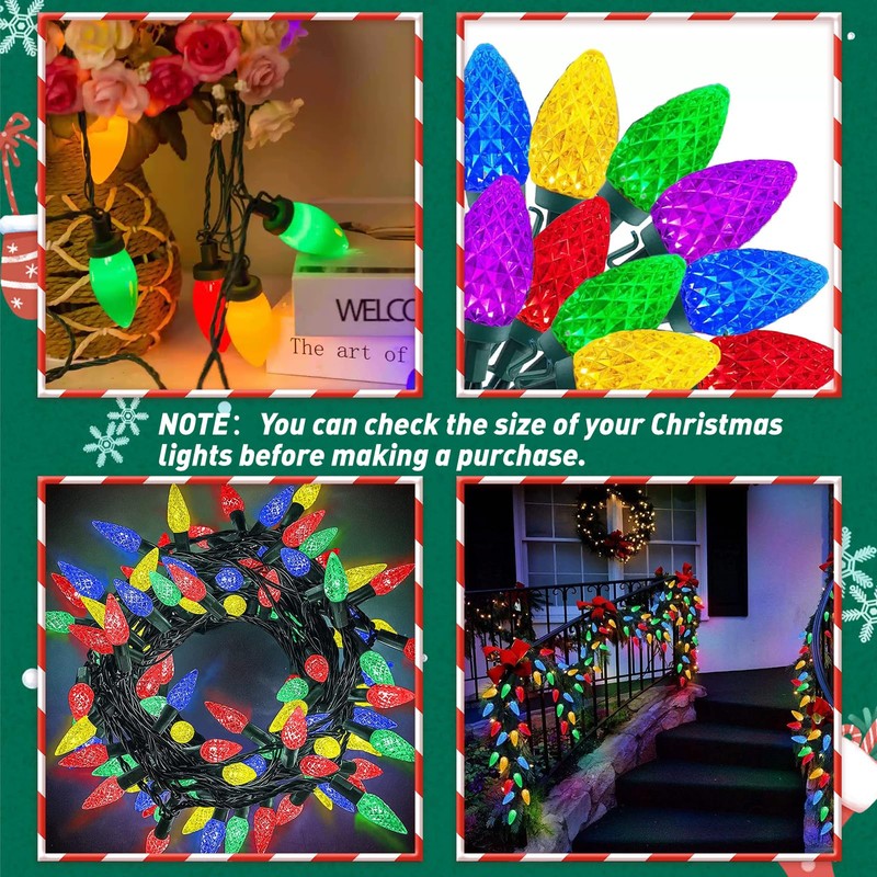 C7&C9 Christmas String Lights（E12&E17）Candelabra Green Rubber Socket Seal O-Ring （150