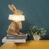 LAZHUG Scarf Rabbit Table Lamp,Resin Crafted Gold Bunny Lamp Featuring