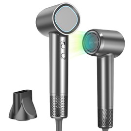 Hair Dryer Ionic, 110,000 RPM Hair Dryers for Women w/Ceramic Technology Nozzle for Fast Drying High Speed Blow Dryer 3-Speed Thermo Control Professional Low Noise Design for Home Travel Salon(Gray)
