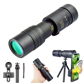 Monocular Telescope, 10-300X Zoom Powerful Handheld High Definition Monocular Outdoors Retractable Monoculars for Hiking Camping(Suit)