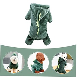 Milisten Perro Ropa Mameluco Pijama Ropa Abrigada para Cachorros Mascota Vestidos Ropa con Capucha para Perros Adorable Ropa para Perros Encapuchado Mono Coral Ropa de Perro