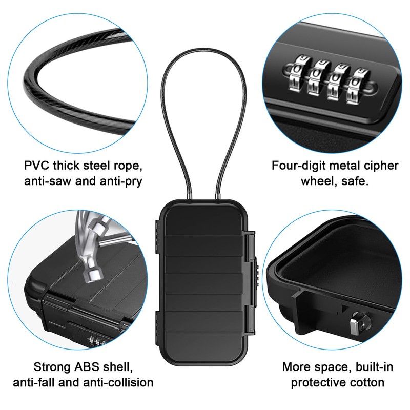 Portable Safe, Four-Digit Code Cash Box, Water Proof and Rust