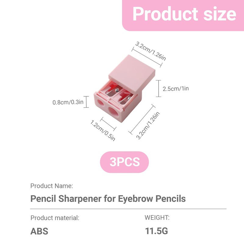 3 PCS Pencil Sharpener Makeup Tool for Lip and Eye