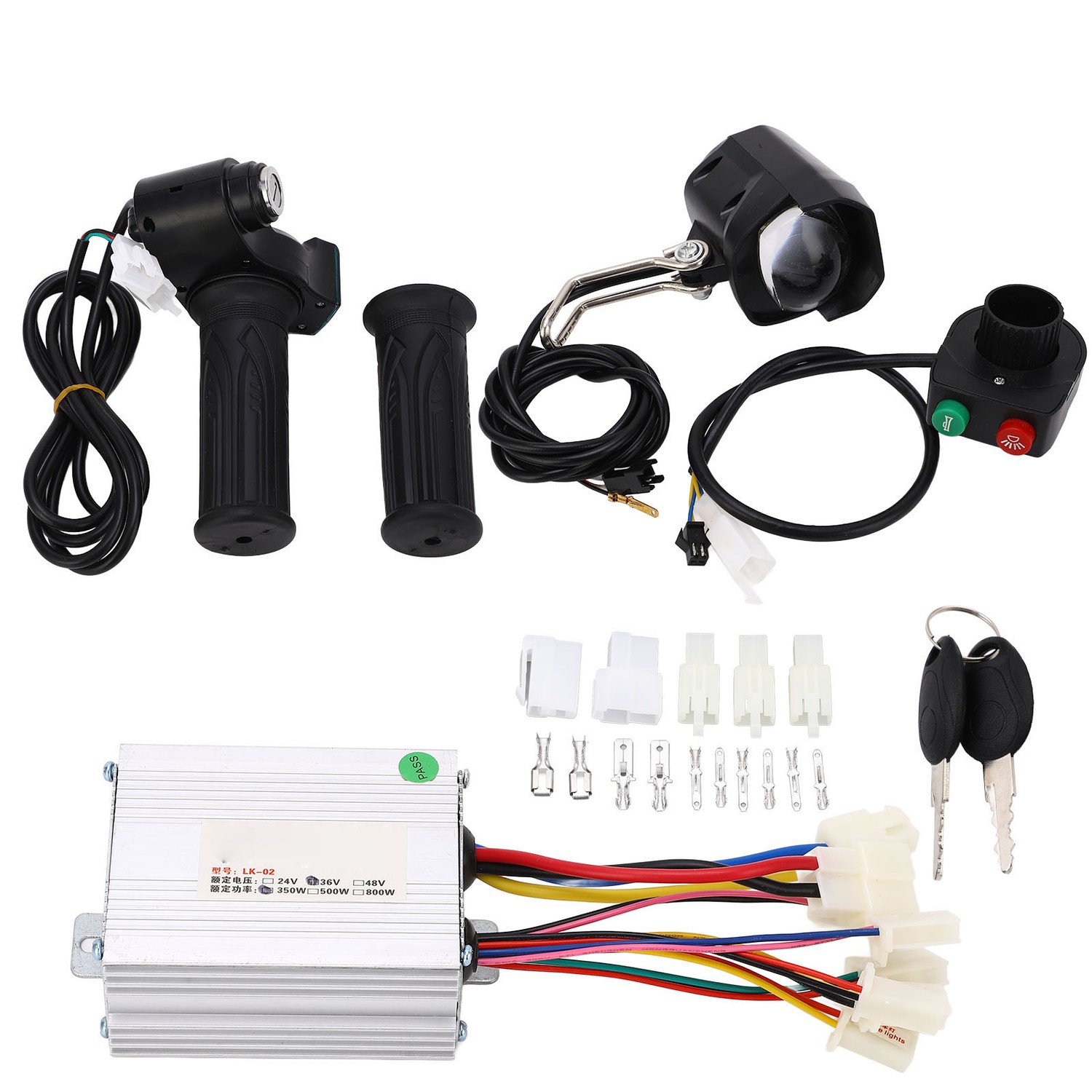 Electric Bike Conversion Kit 36V 350W Heat Dissipation Headlight Switch ...