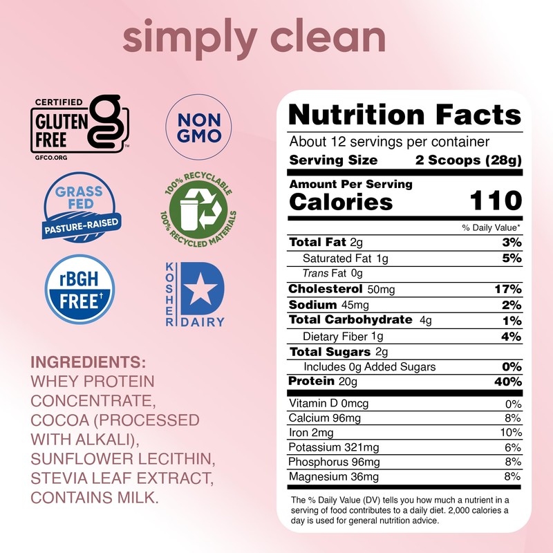 Simply tera's Pure Whey Protein Powder - Dark Chocolate Clean