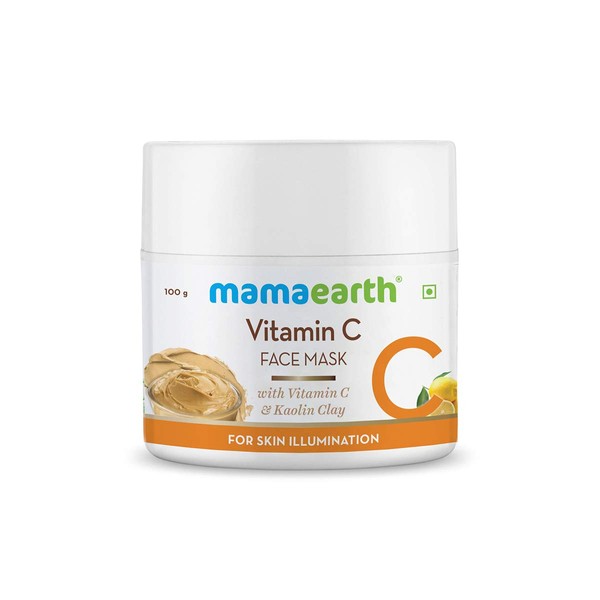 Mamaearth Vitamin C Face Mask with Vitamin C and Kaolin Clay for Skin Lighting and Reduces Dark Spots (100 g)