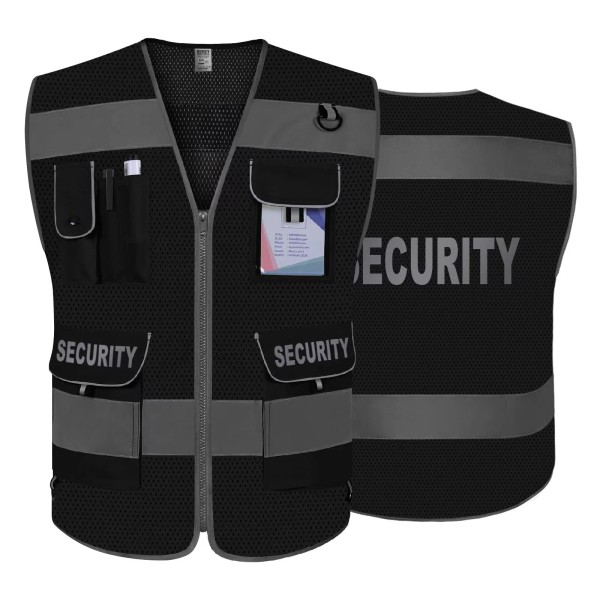 Tccfcct Mesh Security Vest for Security Guard 9 Pockets High