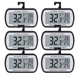AEVETE - Termómetro digital para nevera y congelador, con parte trasera magnética, visualización LCD grande, sin volantes, fácil de leer (color...    
