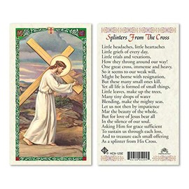 Prayer to Jesus Carrying Cross Splinters From The Cross Laminated Prayer Cards - Pack of 25- English