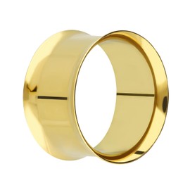 Treuheld® Steel Flesh Tunnel Gold Thin 19 Sizes, Stainless Steel