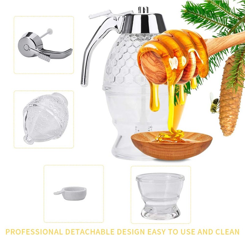 Honey Dispenser, Portable Acrylic Honey Jar Container, Honey, Syrup Container